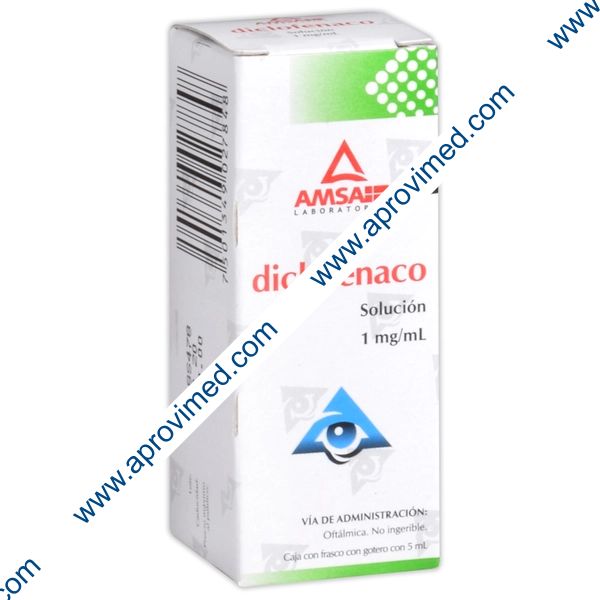 DICLOFENACO (Amsa) Sol. Oftálmica Fco. Got. 5 ML. 1 MG/1 ML.