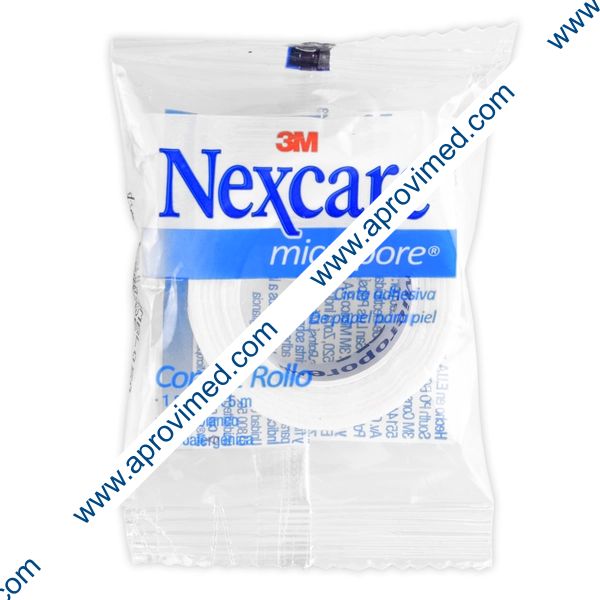 NEXCARE MICROPORE Rollo Col. Blanco A: 1.25cm. (1/2"); L: 5m. Bolsa c/1 Pza.