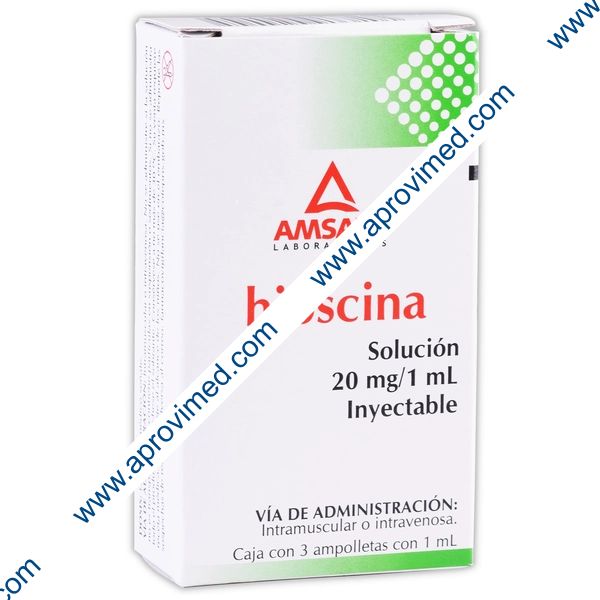 HIOSCINA (Amsa) Sol. Iny. c/3 AMPTAS. 20 MG/1 ML.