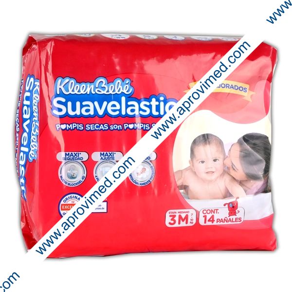 KLEENBEBÉ SUAVELASTIC (Etapa 3-M / 7-10 Kg.) c/14 Pzs.