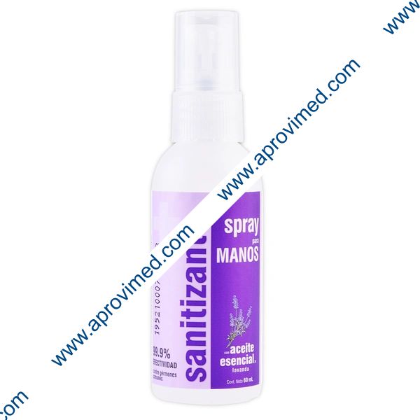 SANITIZANTE SPRAY p/MANOS "LAVANDA" Fco. c/60 ML.