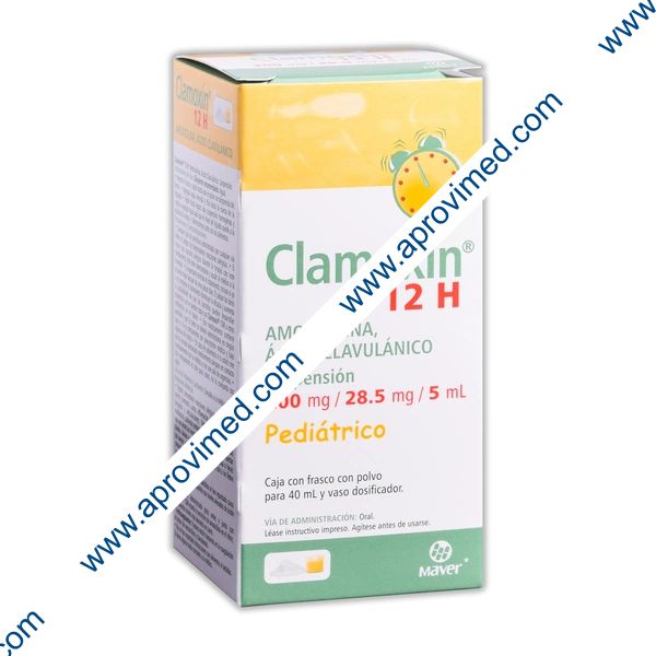CLAMOXIN 12H SUSP. Pediátrico Fco. 40 ML. 200-28.5 MG/5 ML.