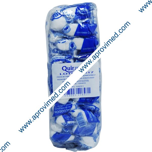 ALGODON ABSORBENTE (Quirmex) Bolsa c/100 SOBS. 3 G.