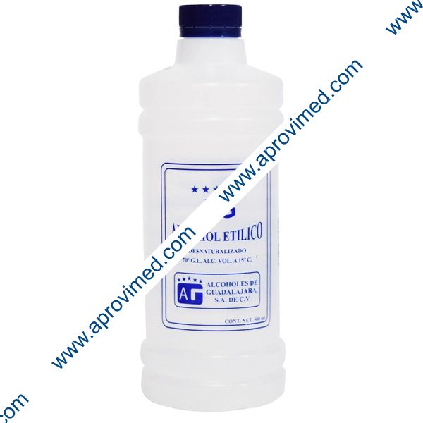 ALCOHOL ETÍLICO Desnaturalizado (AG) 70° G.L. 500 ML.