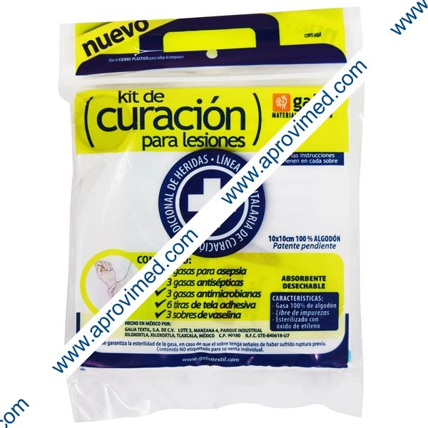 KIT DE CURACIÓN PARA LESIONES (Galia) Bolsa c/18 Pzs.