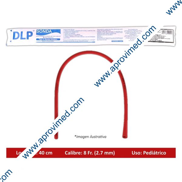 SONDA NÉLATON de LÁTEX (DLP) Long. 40cm. Cal. 8 Fr. c/1 Pza.