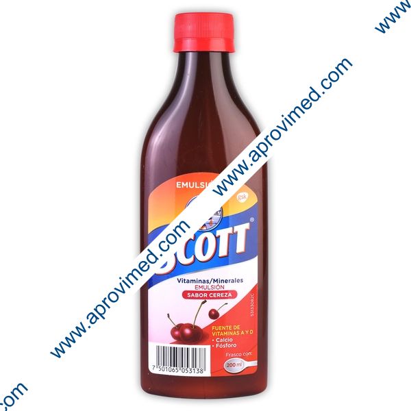 EMULSIÓN DE SCOTT Sabor Cereza Fco. 200 ML.