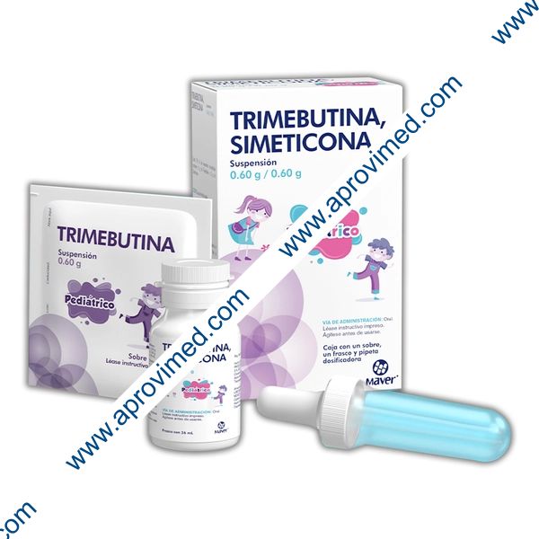TRIMEBUTINA/SIMETICONA (Maver) SUSP. Pediátrico Fco. 26 ML. 0.60 G/0.60 G.