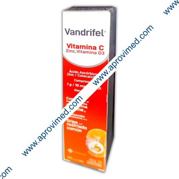 VANDRIFEL c/15 COMPS. EFERVS. Sabor Naranja 1000 MG/400 UI/10 MG.