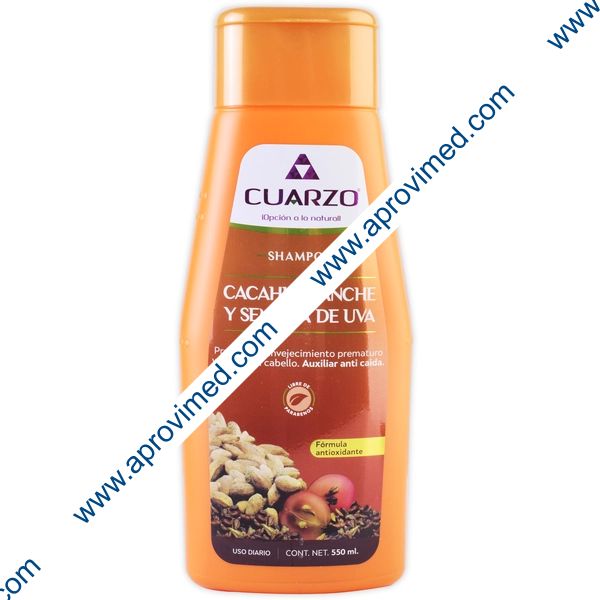 SHAMPOO CACAHUANANCHE y SEMILLA DE UVA (Cuazo) Fco. 550 ML.