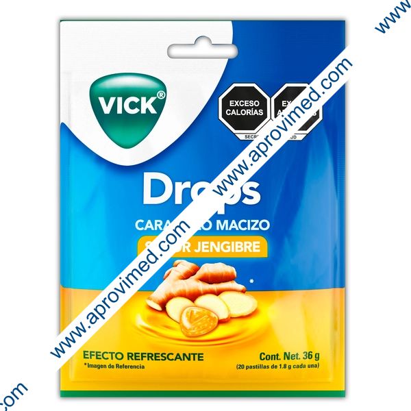 VICK DROPS Sab. Jengibre Sob. c/20 PASTILLAS 1.8 G.
