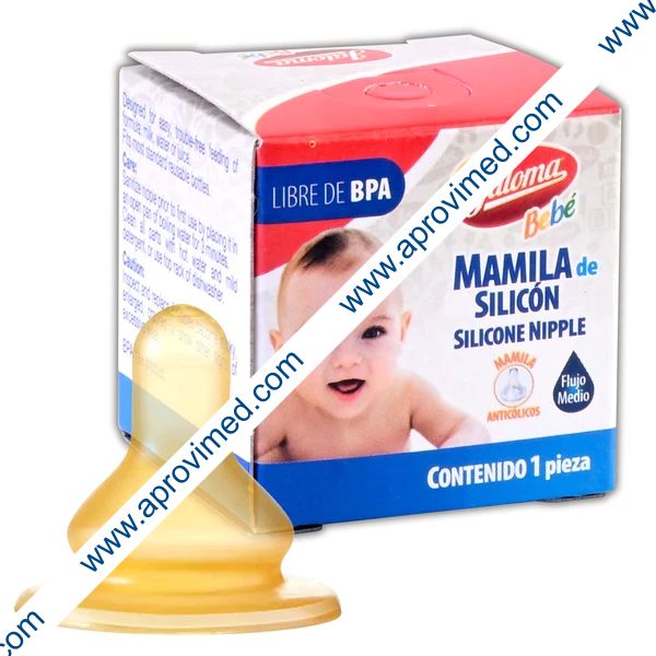 MAMILA DE SILICÓN ANTICOLICOS Flujo Medio Caja c/1 Pza.