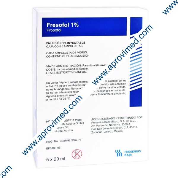 FRESOFOL Emulsión Iny. 1% c/5 AMPTAS. 0.20 G/20 ML.