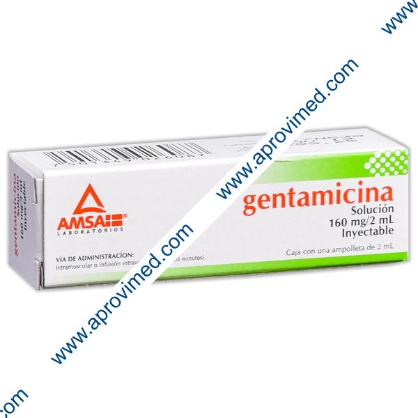 GENTAMICINA (Amsa) Sol. Iny. c/1 AMPTA. 160 MG/2 ML.