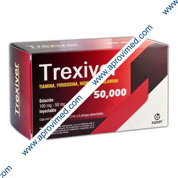 TREXIVER 50,000 Sol. Iny. c/5 AMPTAS. 100-50-10 MG/2 ML. y 5 Jeringas.