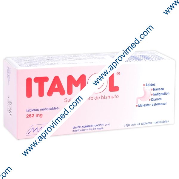 ITAMOL c/24 TABS. Masticables 262 MG.