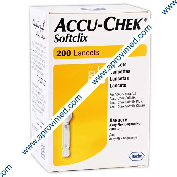 ACCU-CHEK SOFTCLIX Lancetas 28G (0.40mm) Cja. c/200 Pzs.