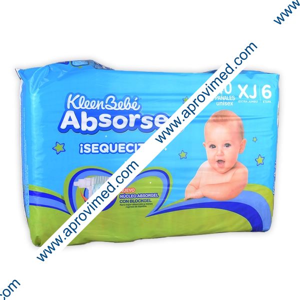 KLEENBEBÉ ABSORSEC ¡SEQUECITO! EX-JUMBO (Etapa 6 / +13.5 Kg.) c/40 Pzs.