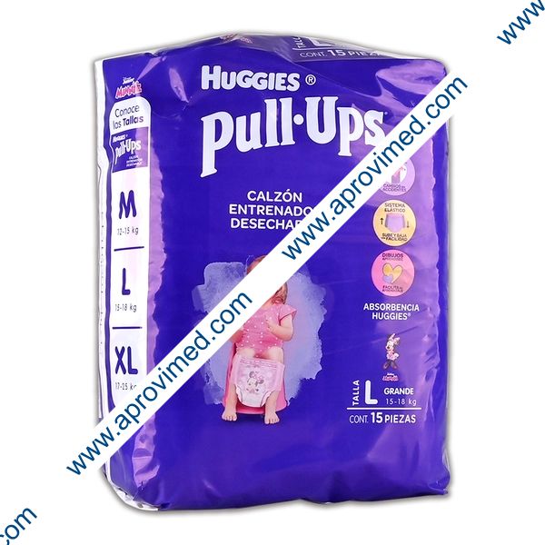 HUGGIES PULL-UPS Niña GRANDE 15-18 Kg. c/15 pzs.