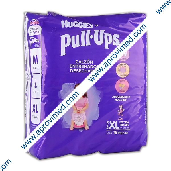 HUGGIES PULL-UPS Niña EXTRA GRANDE 17-25 Kg. c/15 pzs.
