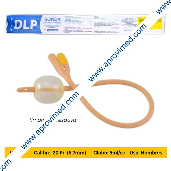 SONDA FOLEY de LATEX (DLP) 2V/GLB 5/Cal. 20 Fr. c/1 Pza.
