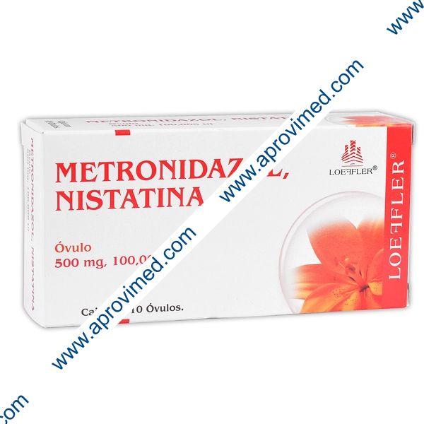 METRONIDAZOL/NISTATINA c/10 ÓVULOS 500 MG/100,000 UI.