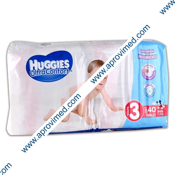 HUGGIES ULTRACONFORT Niño (Etapa 3 / 7-10 Kg.) c/40 Pzs.