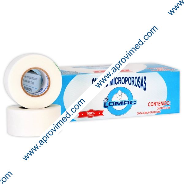 CINTA MICROPOROSA (Lomac) Rollo Col. Blanco A: 2.5cm; L: 10mt. Caja c/12 Pzs.