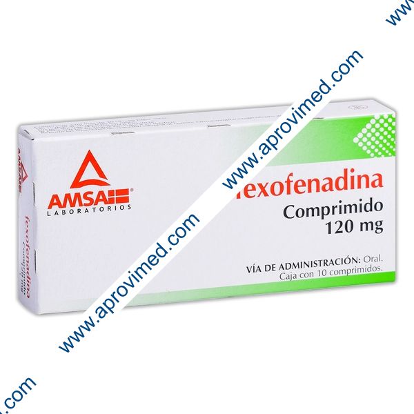 FEXOFENADINA (Amsa) c/10 COMPS. 120 MG.