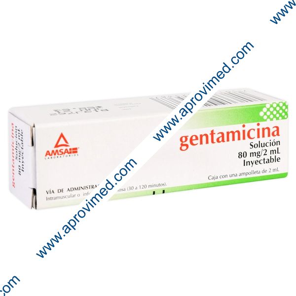 GENTAMICINA (Amsa) Sol. Iny. c/1 AMPTA. 80 MG/2 ML.