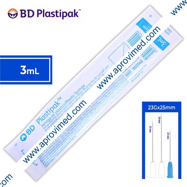 JERINGA 3 mL. (Plastipak) c/AGUJA 23Gx25mm. c/1 Pza.