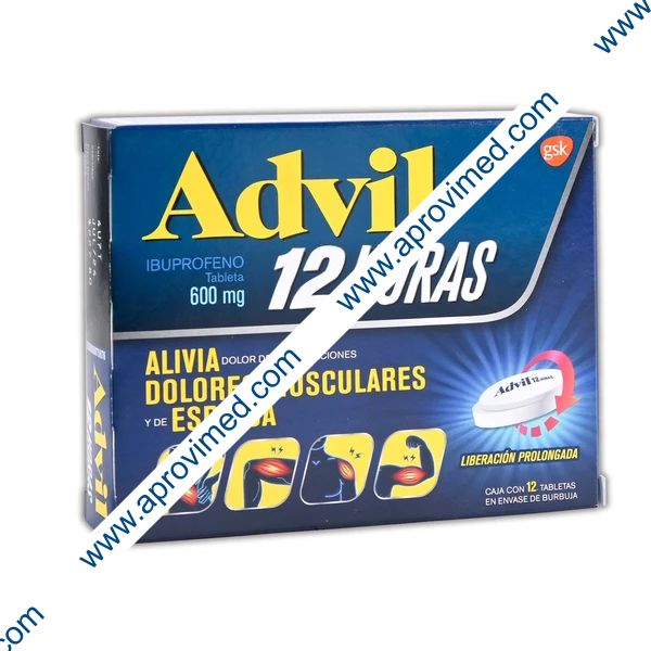 ADVIL 12 HORAS c/12 TABS. L.P. 600 MG.