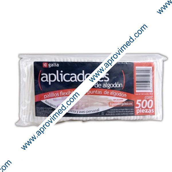APLICADORES DE ALGODÓN (Galia) Bolsa c/500 Pzs.