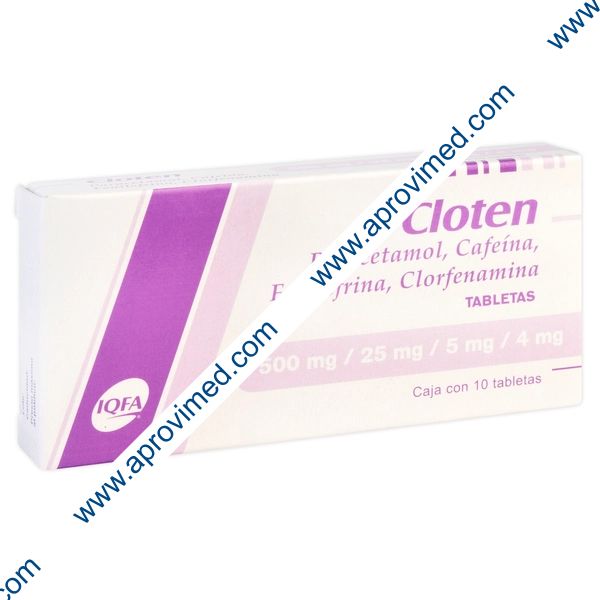 CLOTEN c/10 TABS. 500/25/5/4 MG.