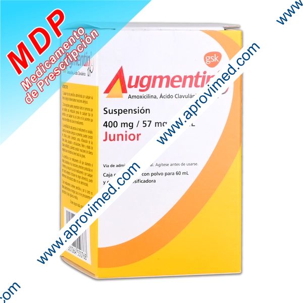 AUGMENTIN 12h SUSP. Junior Fco. 60 ML. 400-57 MG/5 ML.
