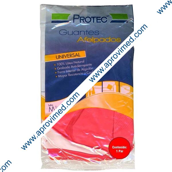 GUANTES DE LÁTEX Afelpados (Protec) Talla M (7 1/2-8) c/1 PAR.
