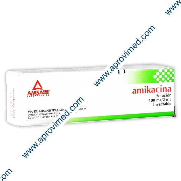 AMIKACINA Pediátrico (Amsa) Sol. Iny. c/1 AMPTA. Plástico 100 MG/2 ML.