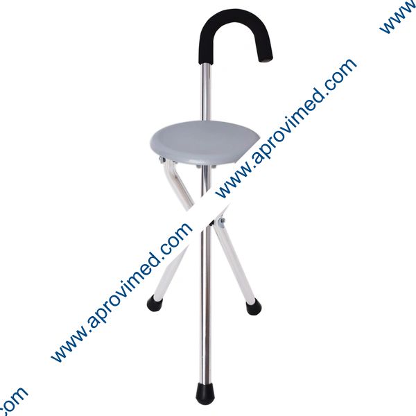 BASTÓN PLEGABLE c/ASIENTO (Mobicare) Col. Plata.