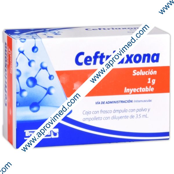 CEFTRIAXONA (Bruluagsa) I.M. Sol. Iny. c/1 FCO. AMP. 1 G/3.5 ML.