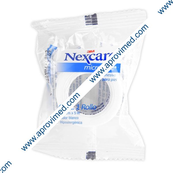 NEXCARE MICROPORE Rollo Col. Blanco A: 2.5cm. (1"); L: 5m. Bolsa c/1 Pza.