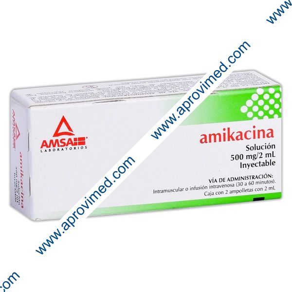 AMIKACINA (Amsa) Sol. Iny. c/2 AMPTAS. 500 MG/2 ML.