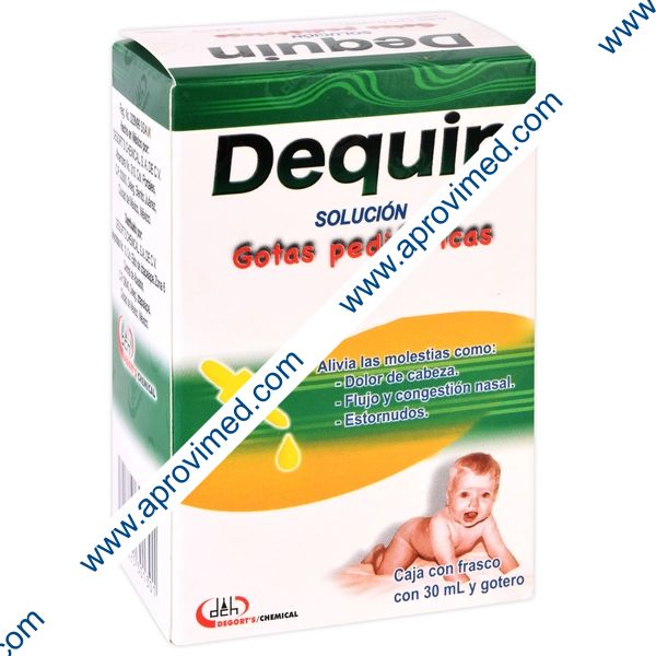 DEQUIN SOL. GOTAS Pedtcas. Fco. 30 ML. 2.0-0.10-0.02-2.5 G/100 ML.