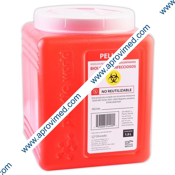 CONTENEDOR DESECHABLE R.P.P.B.I. (Plastic World) Cap. 1.5 Lts.