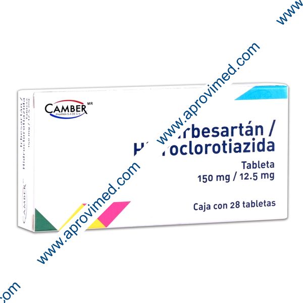 IRBESARTÁN/HIDROCLOROTIAZIDA (Camber) c/28 TABS. 150/12.5 MG