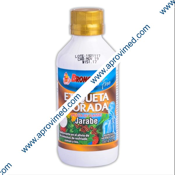 BRONCOLIN Etiqueta Dorada JARABE Sugar Free 150 ML.