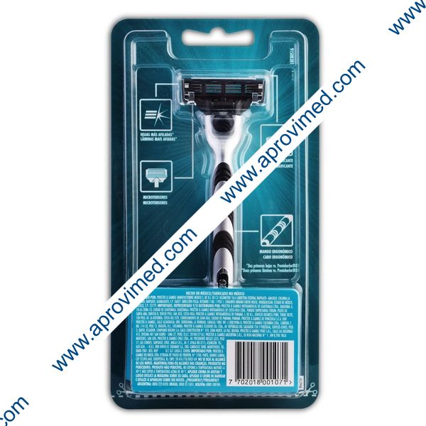 GILLETTE MACH-3 Recargable Blister c/1 Rastrillo y Cartucho.