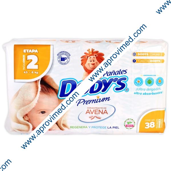 PAÑAL DODYS PREMIUM Chico (ETAPA-2 / 4.5-8 Kg.) c/38 Pzs.