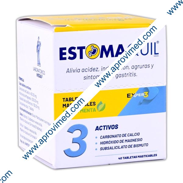 ESTOMAQUIL EXper3 Display c/10x4 TABS. Masticables Sab. MENTA 400-250-150 MG.