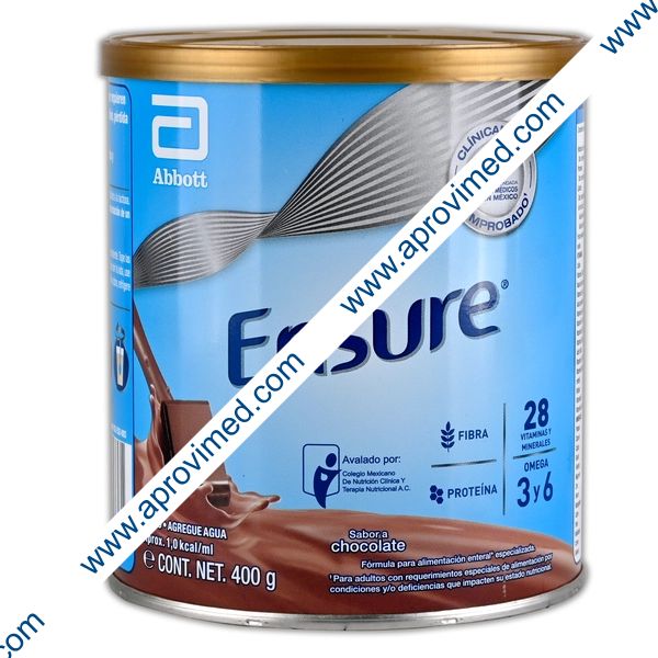 ENSURE POLVO Sabor Chocolate. LATA 400 G. 1.0 Kcal/1 ML.