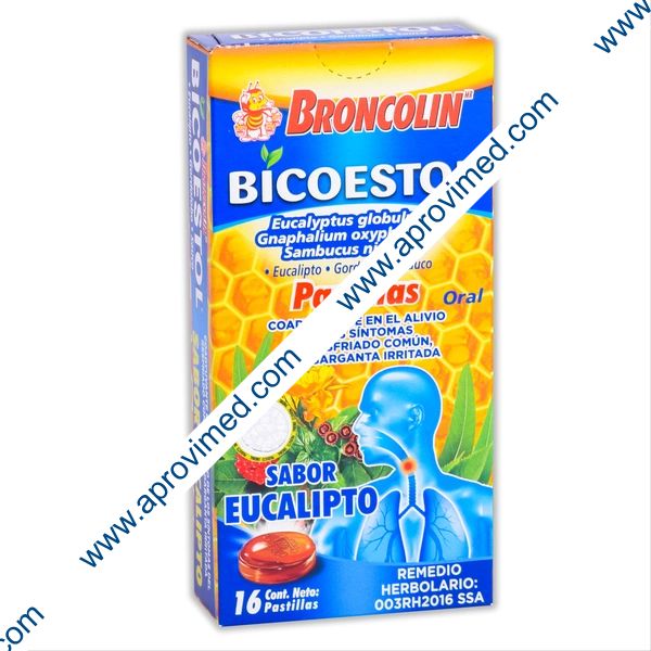 BICOESTOL Sabor Eucalipto c/16 PASTILLAS. 2.5 G.